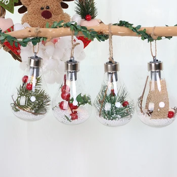 Новогодние рождественские украшения 2023 года, пластиковая лампа со светом, гобелены для Рождественской вечеринки, украшение для дома, подвеска для детской комнаты